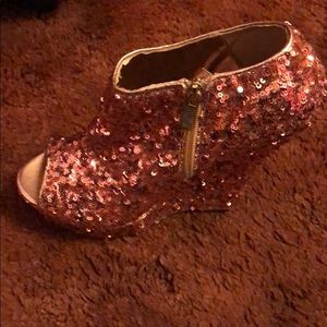 Bamboo peep toe bootie